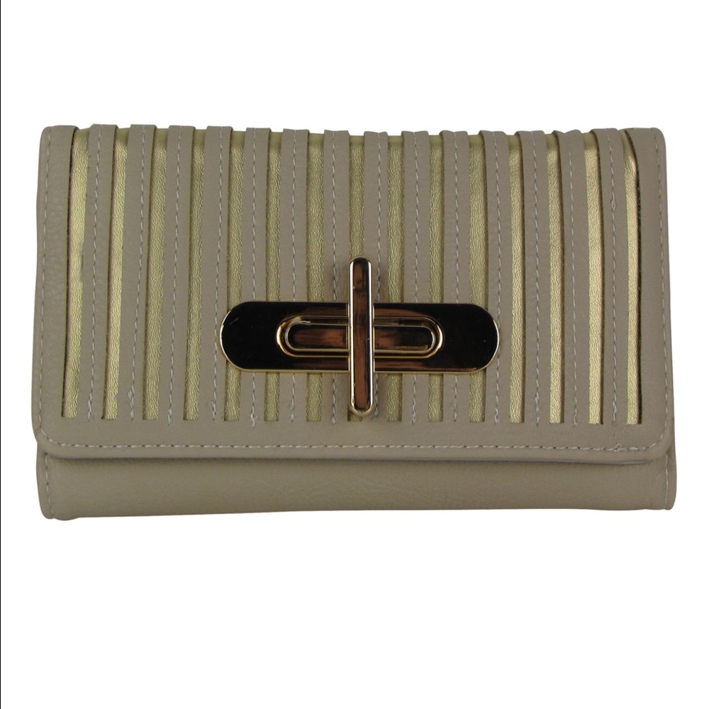 Tan Striped Look Fashion Wallet