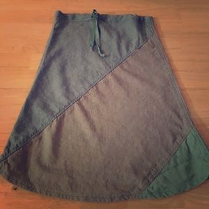 Green Two Tone Hemp Skirt