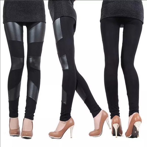 🔥Patchwork Faux Leather Leggings🔥 - Picture 4 of 4