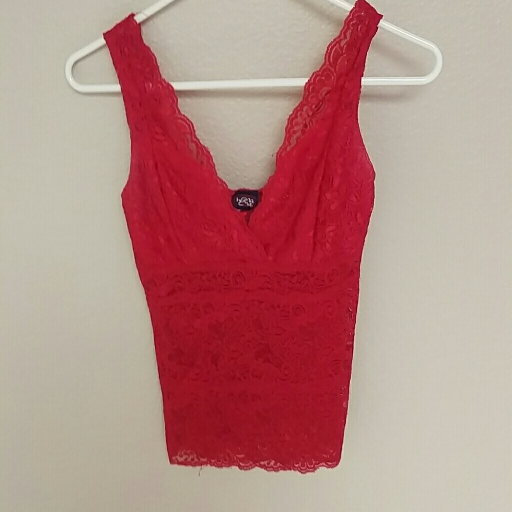 Sexy red lace top
