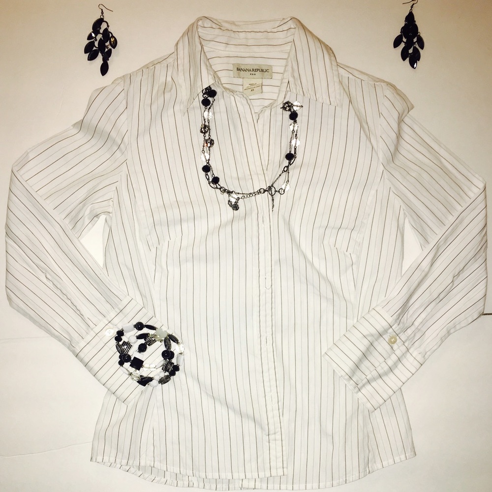 Banana Republic cotton button striped shirt