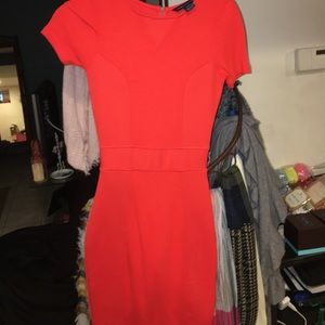 Red French contraction dress