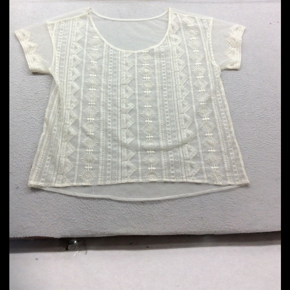 Urban Outfitters White Embroidered Tool Boho Shirt - Picture 2 of 4