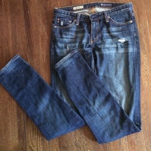 AG premiere skinny straight jeans.
