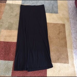 Long black tube skirt