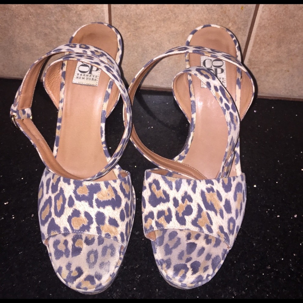 Sexy leopard ankle wrap heels