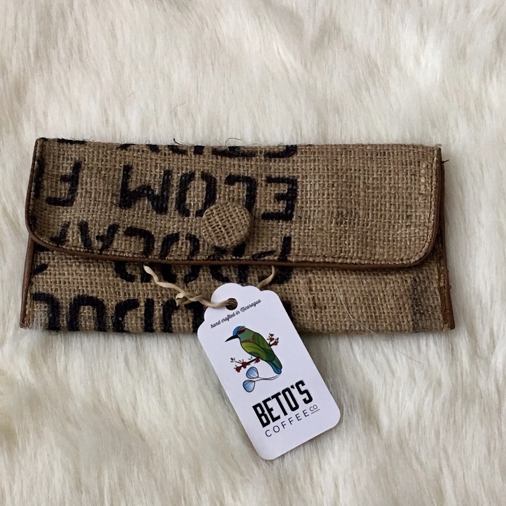 Beto's handmade burlap wallet