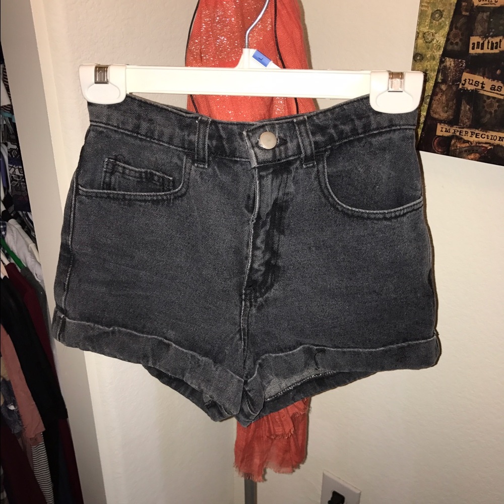 American Apparel High-Waisted Black Shorts