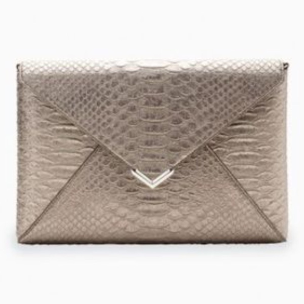 Stella and Dot - City slim clutch, pewter exotic