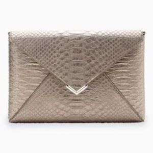 Stella and Dot - City slim clutch, pewter exotic