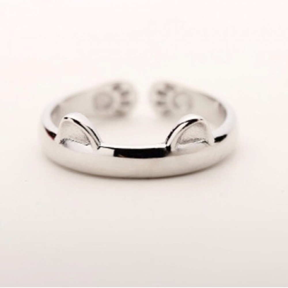 NEW 925 Sterling Silver Adjustable 🐱 Cat Ring
