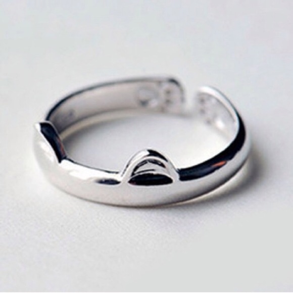 NEW 925 Sterling Silver Adjustable 🐱 Cat Ring - Picture 2 of 4