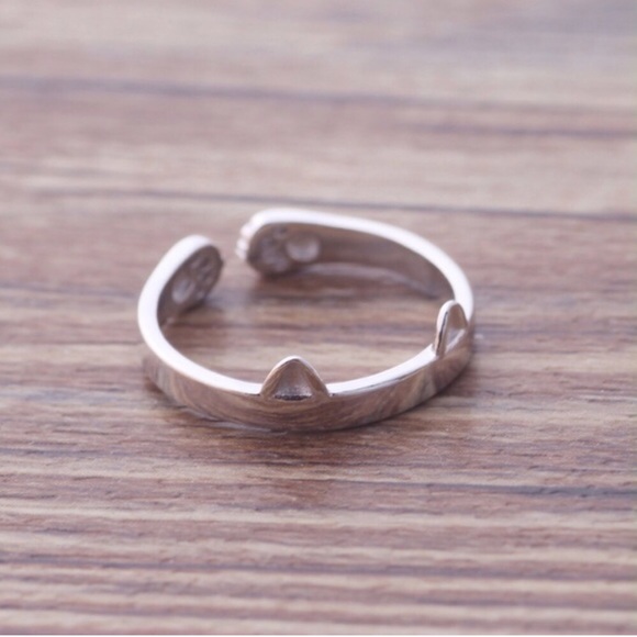 NEW 925 Sterling Silver Adjustable 🐱 Cat Ring - Picture 3 of 4