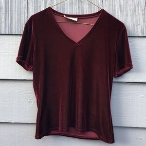 Crop Top Stretch Crushed Velvet Tee 90s Shirt