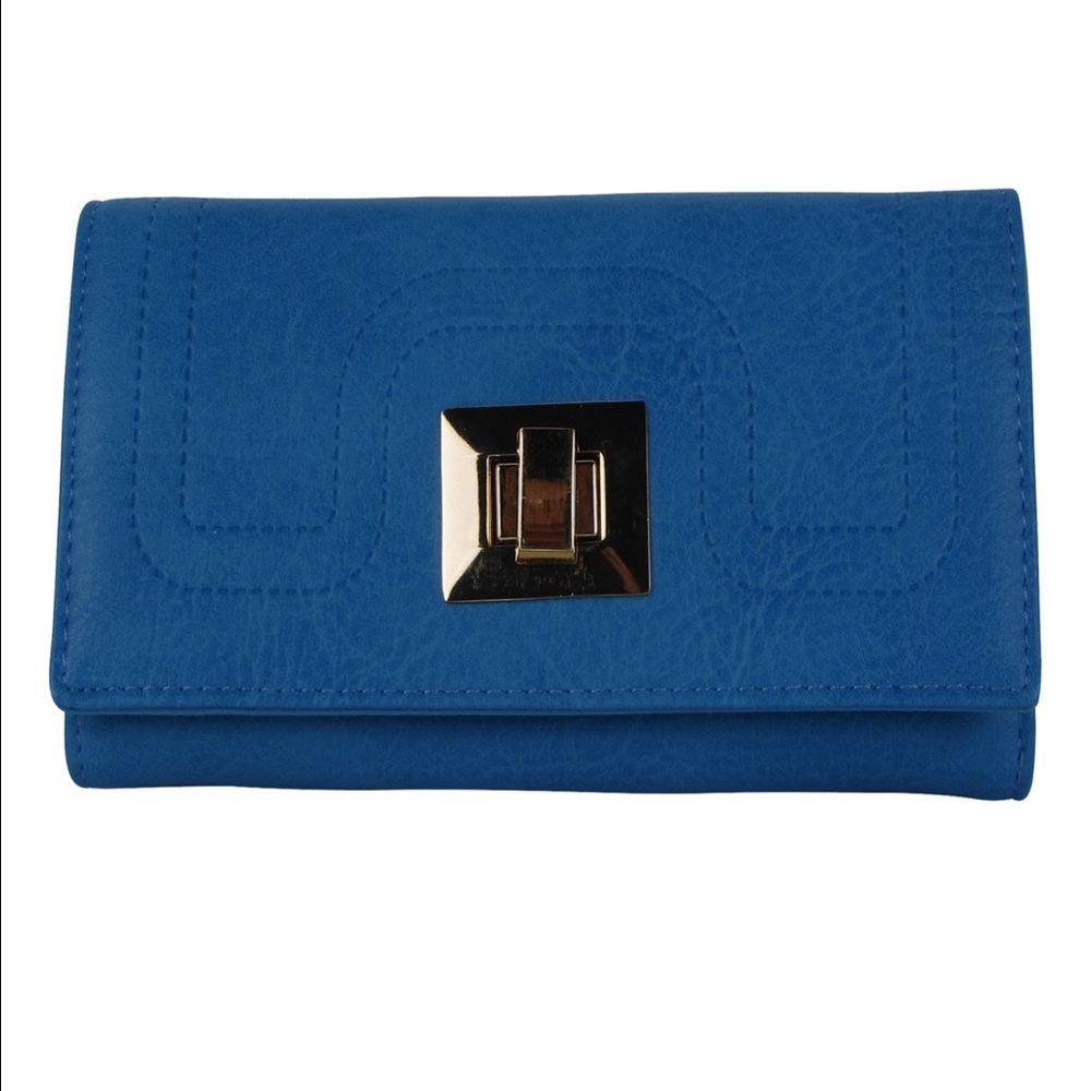 Blue Plain Look Fashion Wallet