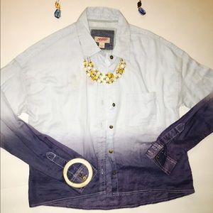 Arizona cotton light/dark blue button up shirt
