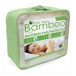 Bamboo Aloe Vera Fitted Mattress Pad/Protector