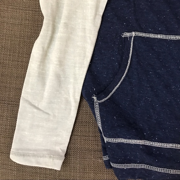 U.S. Polo Assn. Navy Fleck & White Raglan Hoodie - Picture 3 of 3