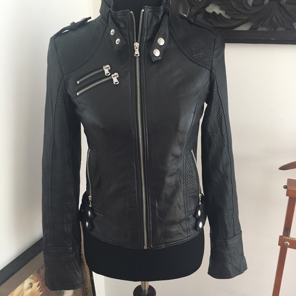 Buttery soft genuine leather black Moto jacket