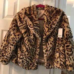Faux fur leopard  jacket