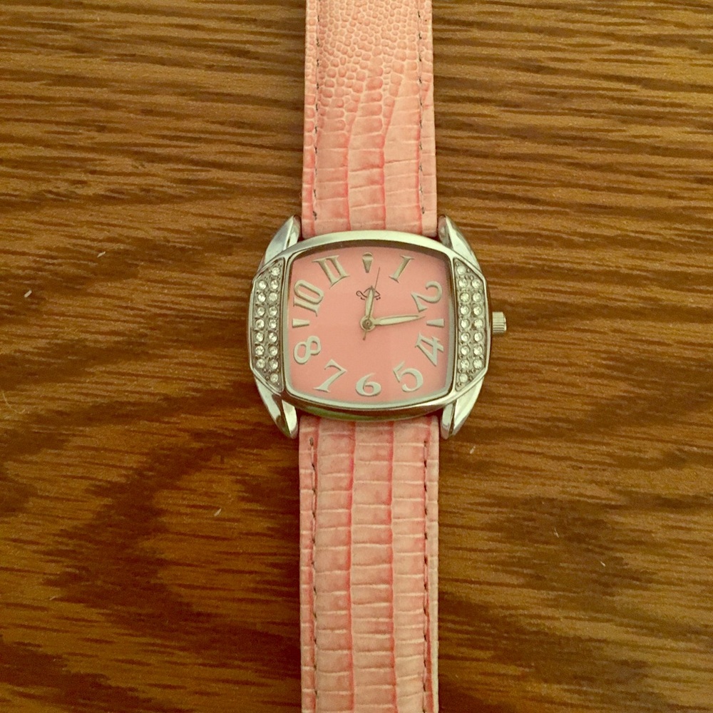Pink Watch with Rhinestone Accents!