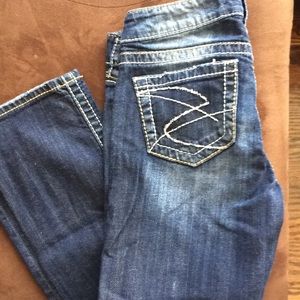 Silver jean capris