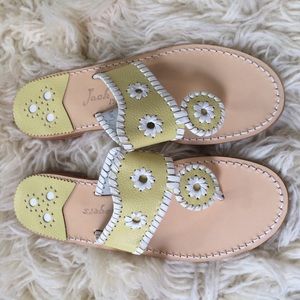 Brand new pale yellow/white jack Rogers sandals