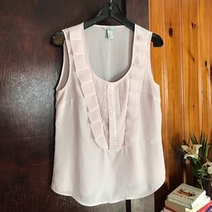 Blush pink pleated blouse