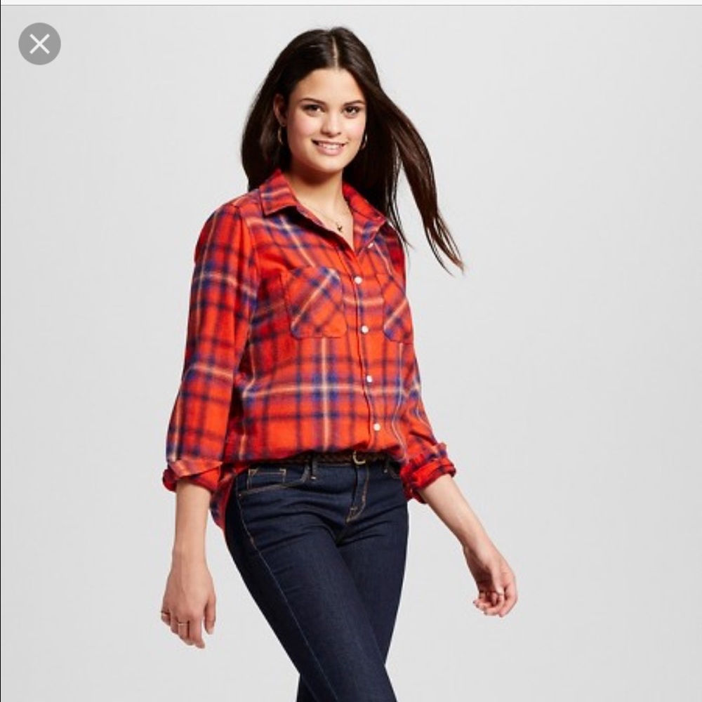 Mossimo boyfriend flannel button up in plaid