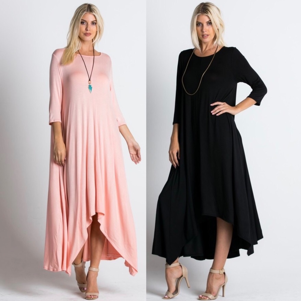 SOLD OUT❣️ ♠️Swing Dress Maxi 3/4 Sleeve - Picture 1 of 2