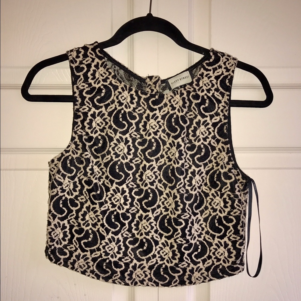 Black and Gold Crop Too Fifty Street