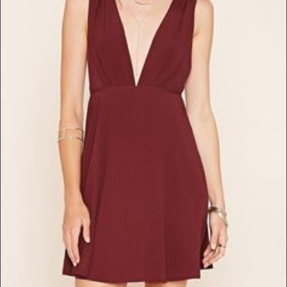 Maroon Plunge Dress