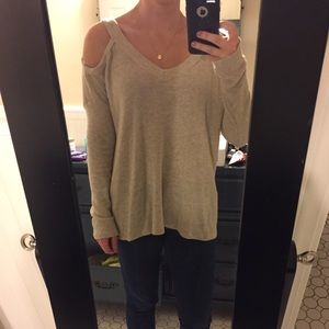 Cold shoulder sweater