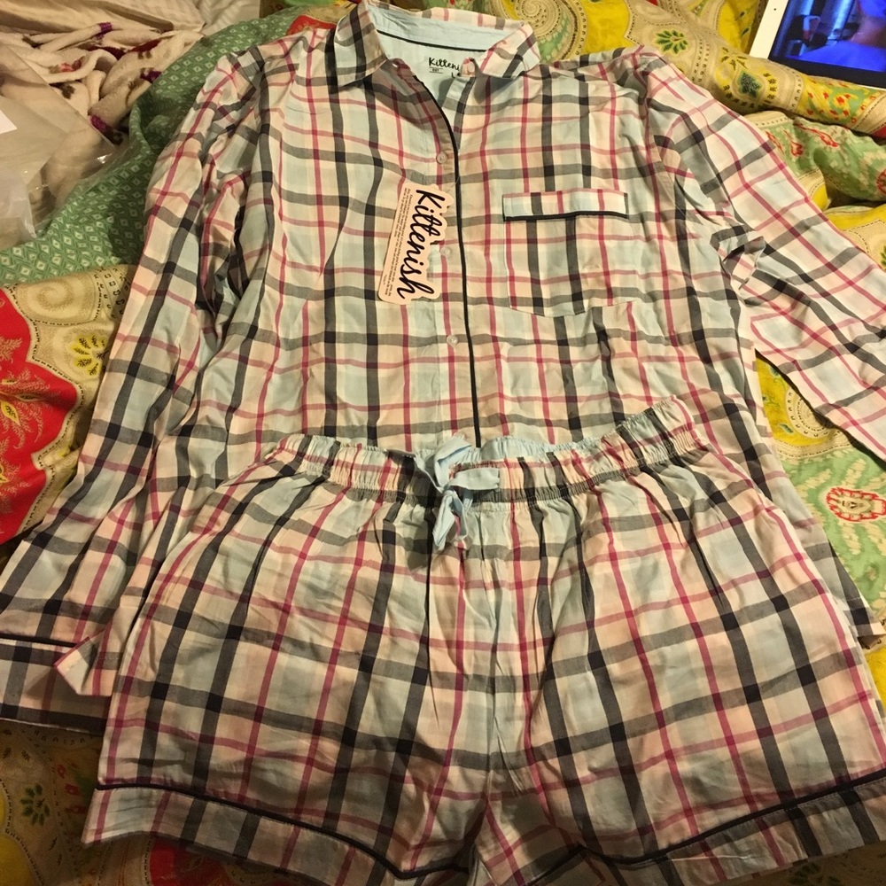 Kittenish Plaid Boxer Set (L)