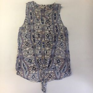 Lucky Brand  Patterned Tank with Tie