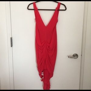 High low pink/orange/red dress