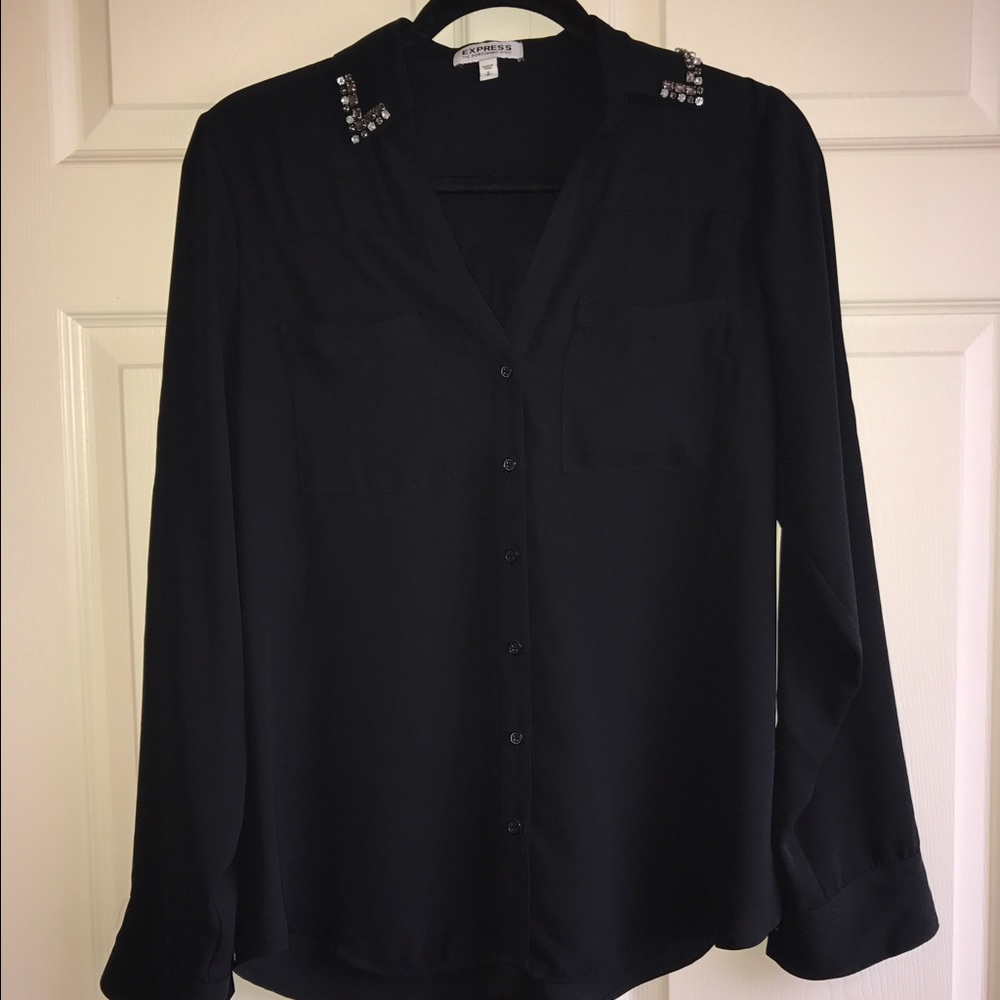 Black Jeweled Blouse