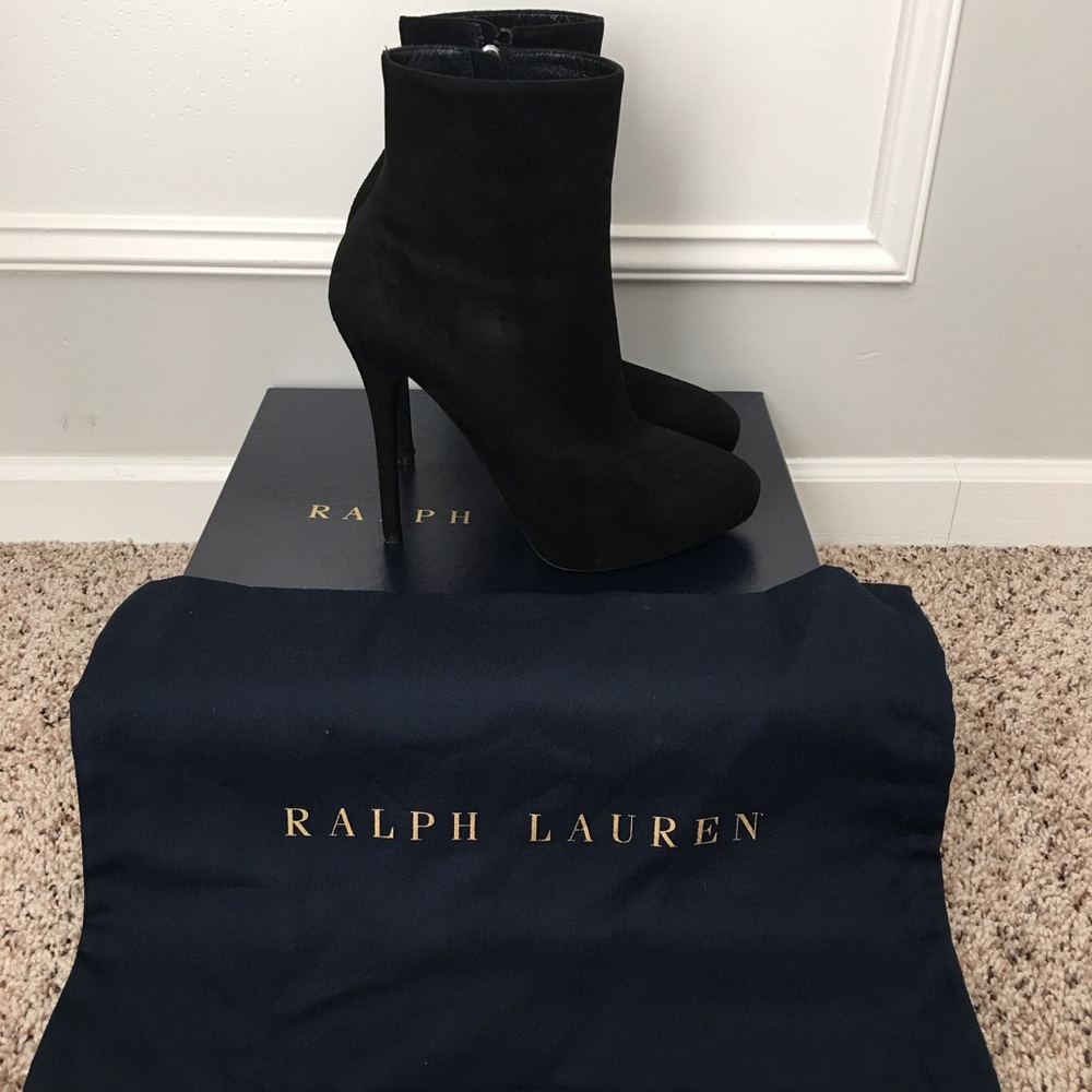 Ralph Lauren Collection suede ancle boots.