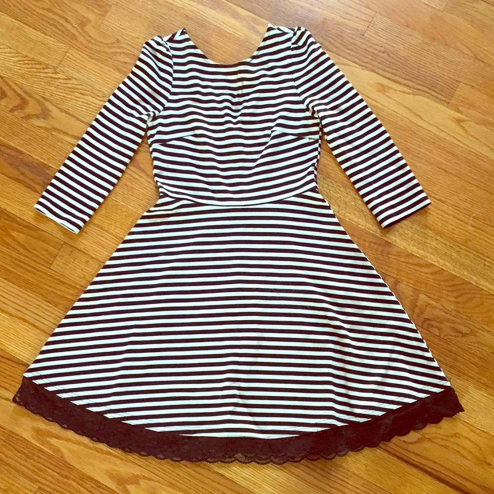 Black & white striped skater dress