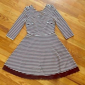 Black & white striped skater dress