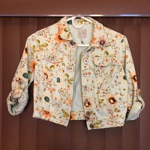 Hiway Jeans denim floral jacket Sz S