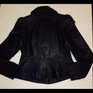 INC 100% black leather jacket