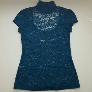 Turquoise Lace Top