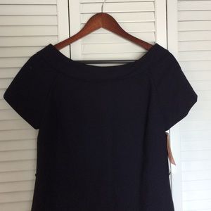 TORY BURCH navy blue knee length shift dress