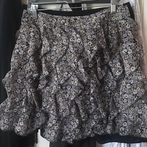Floral ruffled skirt
