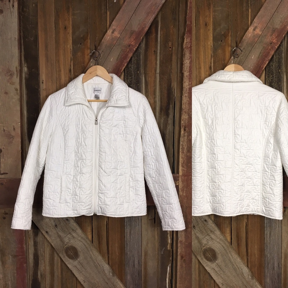 Chicos Quilted Car Coat