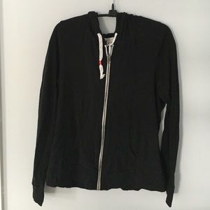 Black Lightweight Zip Up Hoodie