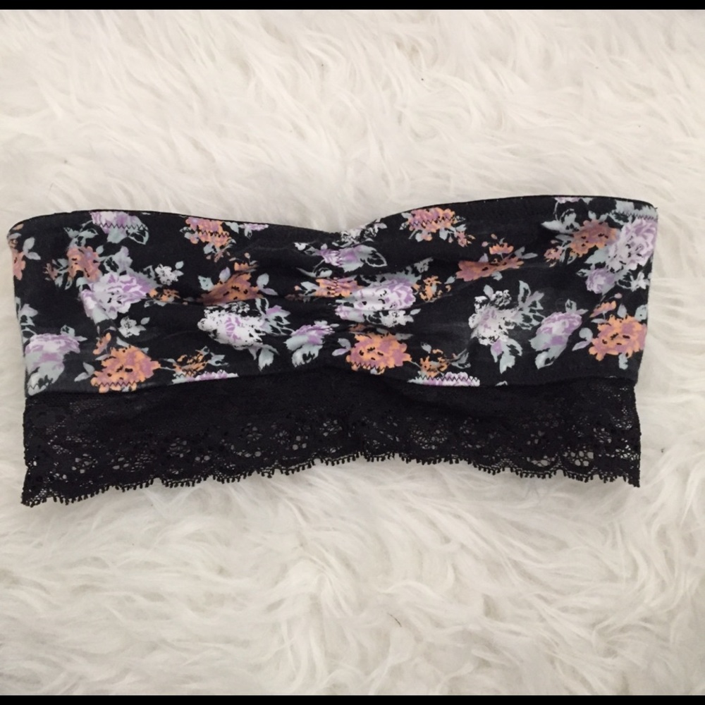 Black floral bandeau Urban Outfitters