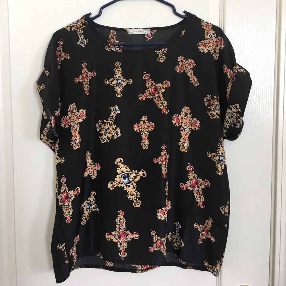 Silky Dolman Cross Blouse