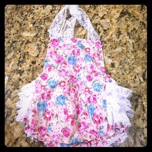 3-6 months lacy ruffled onesie